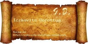 Iczkovits Dorottya névjegykártya